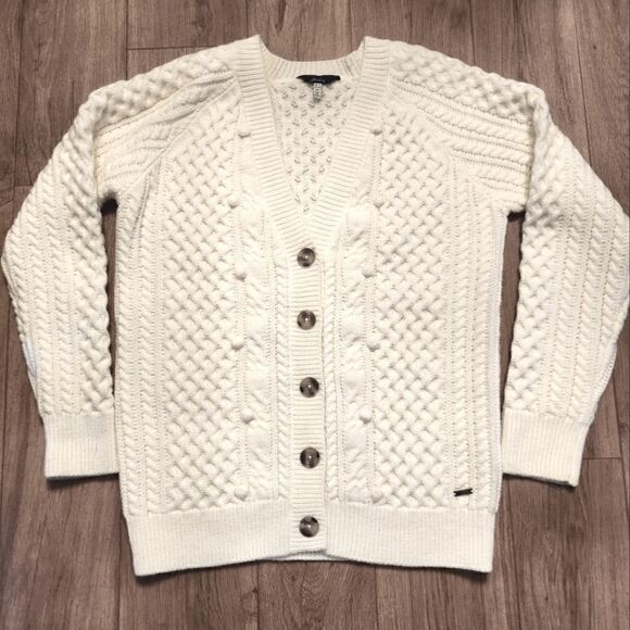 Joules Heritage Cable Cardigan Aidy 214474 Wool Blend Cream Size EU 38 US 6 - Picture 6 of 13